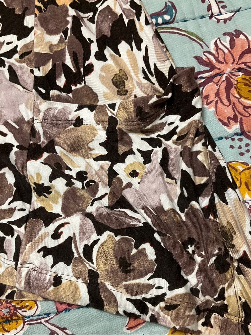 LOGO by Lori Goldstein Brown and Cream Floral Tunic Top - Picture 9 of 10